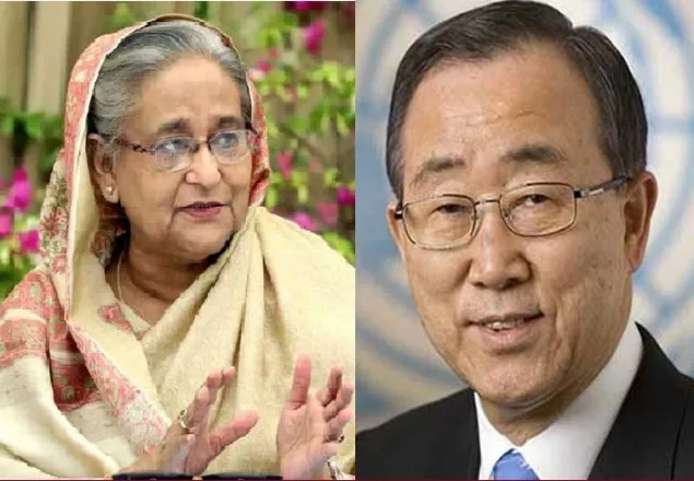 প্রধানমন্ত্রীকে বান কি মুনের ফোন