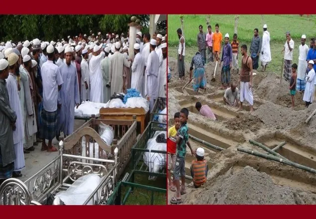 হাওরে নৌকাডুবিতে নিহত ১৭ জনের দাফন সম্পন্ন
