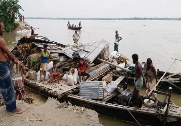 কুড়িগ্রামে আবারও বন্যা, নদী ভাঙনে গৃহহীন শতাধিক পরিবার