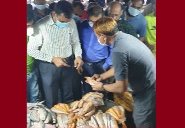 কারওয়ান বাজারে রঙ মাখিয়ে মরা-পঁচা মাছ বিক্রি, ৫ ব্যবসায়ীর কারাদণ্ড