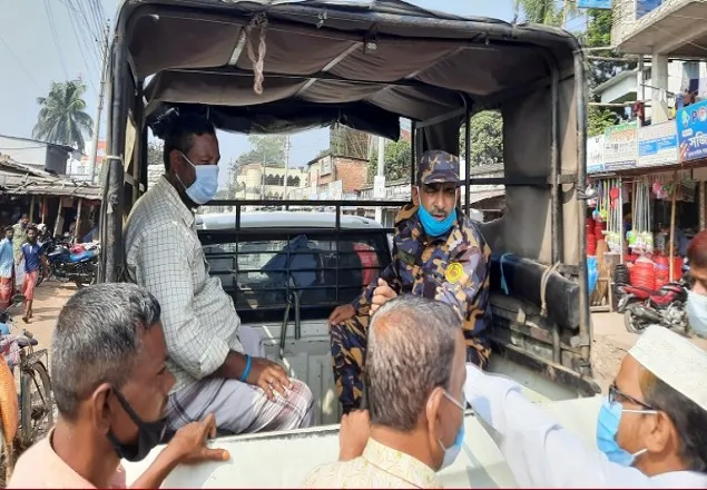 ঠাকুরগাঁওয়ে মাস্ক না পড়ায় ৫ জনকে জরিমানা