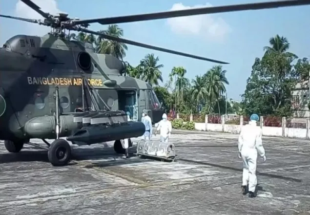 হেলিকপ্টারে ঢাকায় নেওয়া হলো করোনায় আক্রান্ত সাংসদকে  