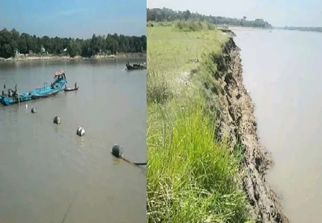 শ্রীপুরে ড্রেজার দিয়ে বালু উত্তোলন, নদীগর্ভে বিলীন হচ্ছে ফসলী জমি