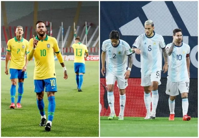আর্জেন্টিনাকে হারিয়ে শীর্ষে ব্রাজিল