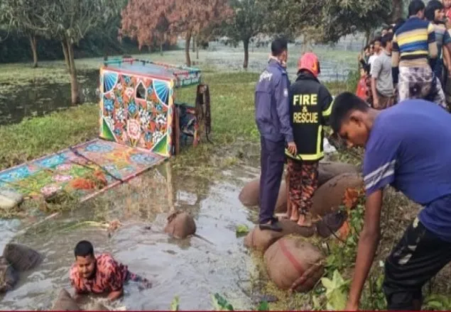 চাঁপাইনবাবগঞ্জে ভটভটি খাদে পড়ে নিহত ৭