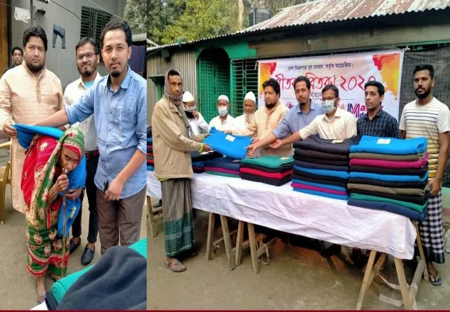 সিরাজগঞ্জে ‘স্বপ্নযাত্রা এক্সপ্রেস’র অর্থায়নে শীতবস্ত্র বিতরণ