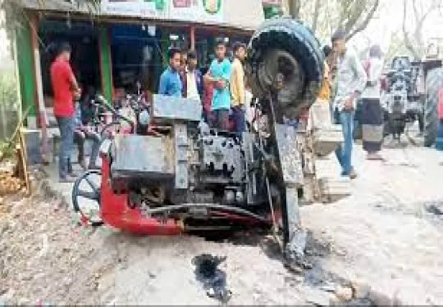ট্রাক্টরের চাকায় পিষ্ট হয়ে চালক নিহত