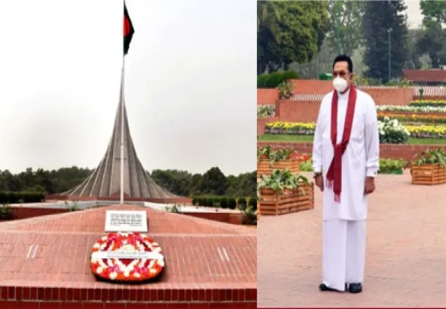 জাতীয় স্মৃতিসৌধে শ্রীলংকার প্রধানমন্ত্রীর শ্রদ্ধা