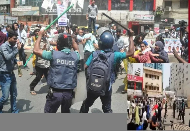‘ছাত্র অধিকার পরিষদের সঙ্গে পুলিশের সংঘর্ষ’