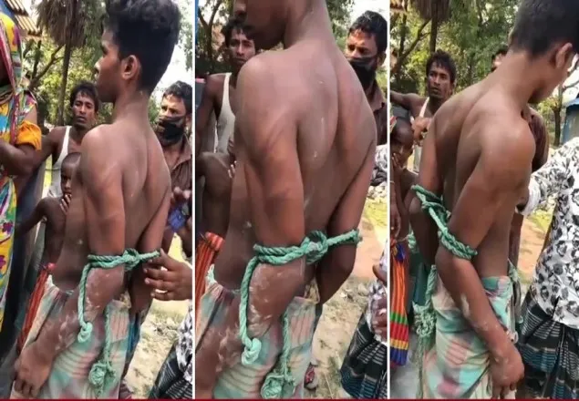 নোয়াখালীতে তুচ্ছ ঘটনায় কিশোরকে গাছে বেঁধে নির্যাতন