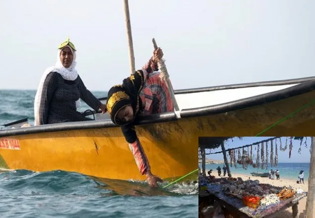 ইরানের হেনগ্যাম এ যেন নারী জেলেপল্লী
