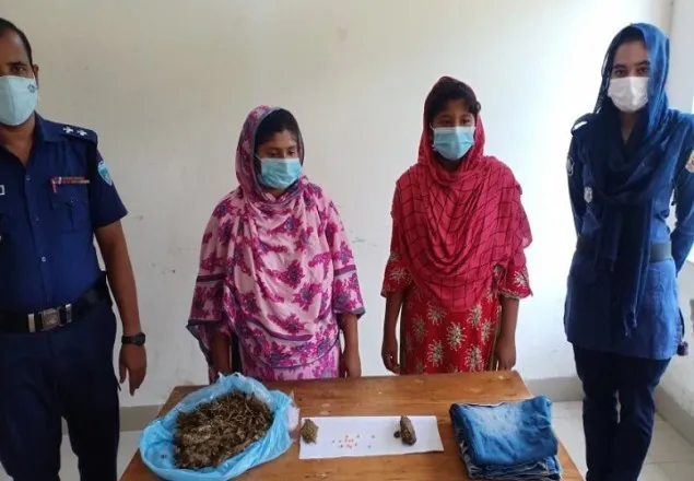 চরফ্যাশনে গাঁজা ও ইয়াবাসহ দুই নারী গ্রেফতার