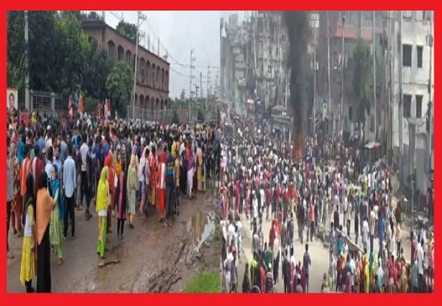 বকেয়া বেতনের দাবিতে উত্তাল গাজীপুর