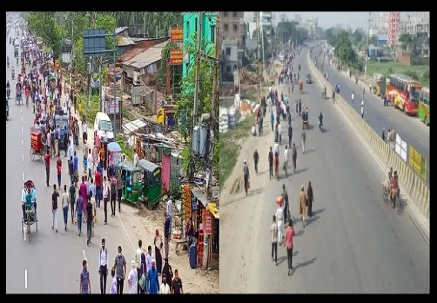 গণপরিবহন বন্ধ, দুর্ভোগে রাজধানী অভিমুখী গার্মেন্টসকর্মীরা