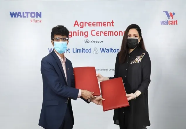 ওয়ালকার্টের মাধ্যমে পণ্য বিক্রিতে ওয়ালটন প্লাজার চুক্তি