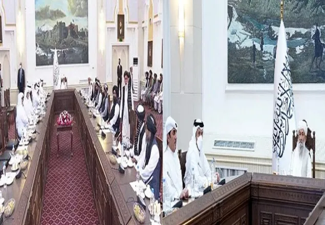 কাবুলে আফগান নতুন প্রধানমন্ত্রীর সাথে কাতারের পররাষ্ট্রমন্ত্রীর বৈঠক অনুষ্ঠিত