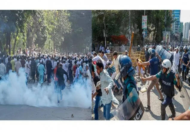 বায়তুল মোকাররম থেকে বিক্ষোভ, পুলিশের সঙ্গে সংঘর্ষ
