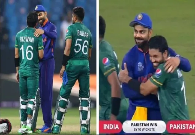 রিজওয়ানের সাথে বুক মেলালেন কোহলি