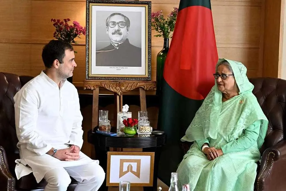প্রধানমন্ত্রী শেখ হাসিনার সঙ্গে দেখা করলেন রাহুল গান্ধী
