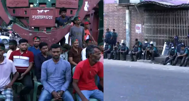 আ.লীগকে রুখতে রাজধানীর জিরো পয়েন্টে ছাত্র-জনতার অবস্থান