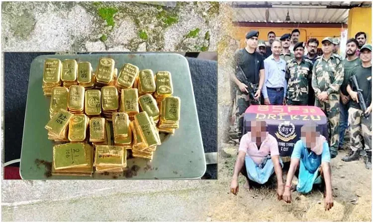 বাংলাদেশ থেকে পাচার করা ১৪ কেজি সোনাসহ পশ্চিমবঙ্গে গ্রেপ্তার ২