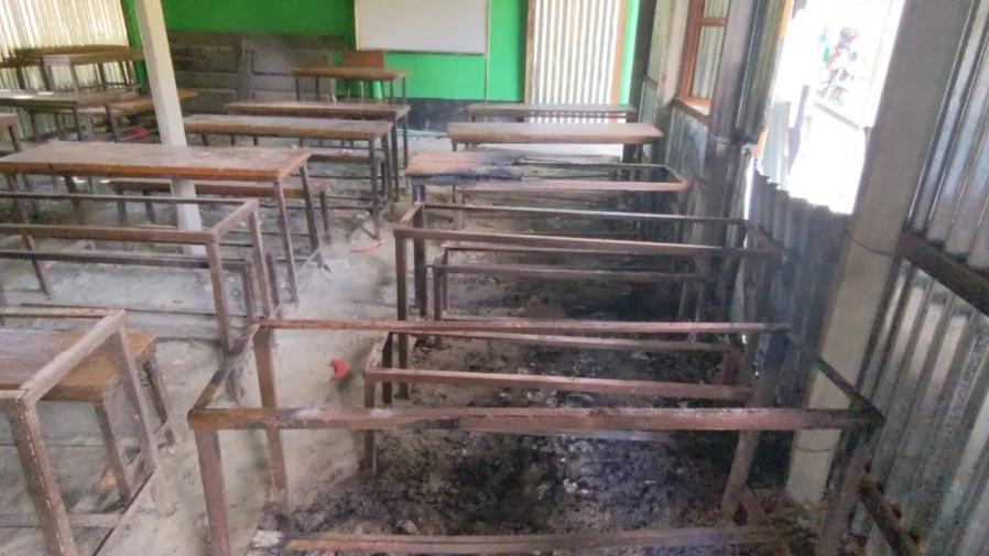 Govt primary school room set on fire in Gazipur