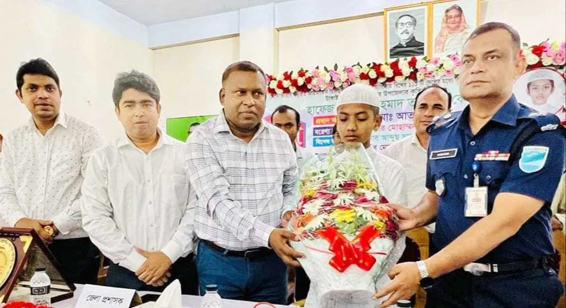 টাঙ্গাইলে নিজ এলাকায় বিশ্বজয়ী তাকরীমকে সংবর্ধনা