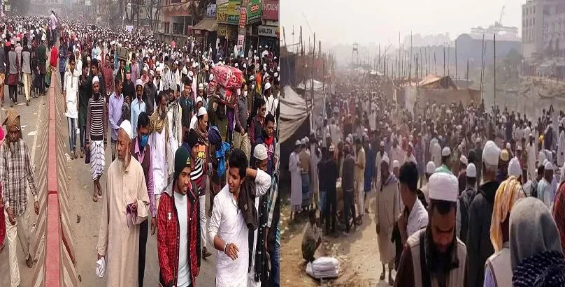 আখেরি মোনাজাতে অংশ নিতে ইজতেমামুখী মানুষের ঢল