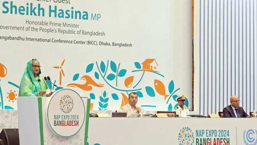 যুদ্ধ নয়, জলবায়ু পরিবর্তনের ঝুঁকি মোকাবিলায় অর্থায়ন করুন : প্রধানমন্ত্রী