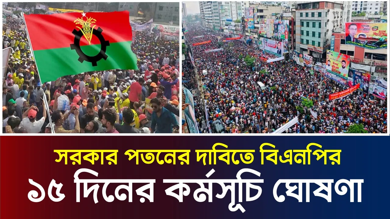 একদফা দাবিতে টানা ১৫ দিনের কর্মসূচি ঘোষণা বিএনপি