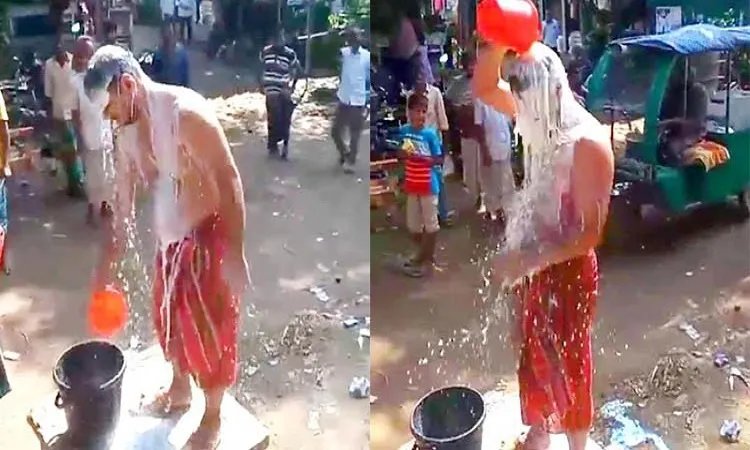 মির্জাপুরে দুধ দিয়ে গোসল করে পদত্যাগ