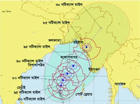 মোখা’র মূল কেন্দ্র আঘাত হানবে মিয়ানমারে
