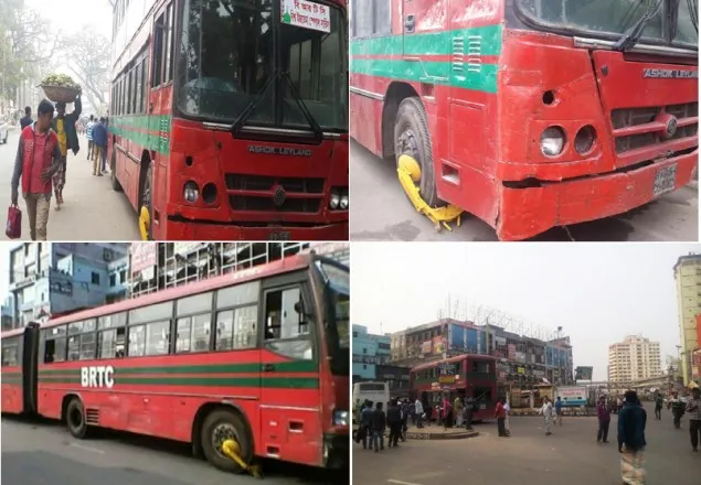 ট্রাফিক পুলিশের সাহসিকতায় বিআরটিসির বেপরোয়া বাস জব্দ