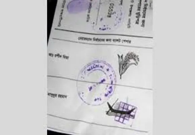 হাত থেকে ব্যালট ছিনতাই করে নৌকায় সিল