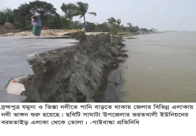 গাইবান্ধায় ব্রহ্মপুত্র যমুনা নদীতে ভাঙ্গন বৃদ্ধি