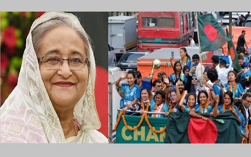 সাফ জয়ী নারী ফুটবল দলকে সংবর্ধনা দিলেন প্রধানমন্ত্রী