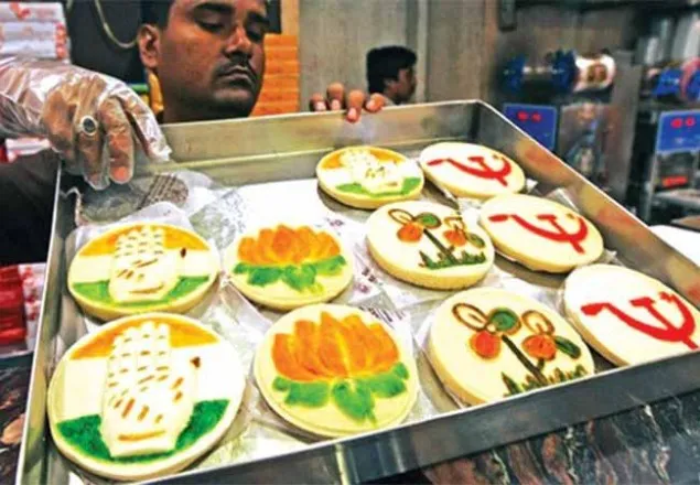 জামাইষষ্ঠীতে সিপিএম, কংগ্রেস, বিজেপি, তৃণমূল মিষ্টি