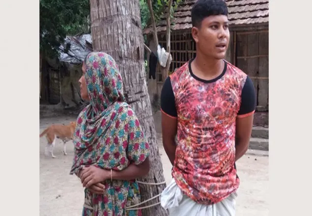 গৃহবধূকে গাছের সাথে বেঁধে নির্যাতন