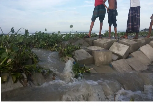 সিরাজগঞ্জে যমুনার তীর সংরক্ষণ বাঁধে ধস