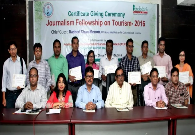 ১০ সাংবাদিকদিককে ট্যুরিজম ফেলোশীপ দিলো বিটিবি ও এটিজেএফবি