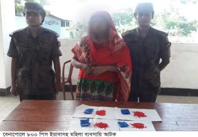 বেনাপোলে ৮০০ পিস ইয়াবাসহ নারী মাদক ব্যবসায়ী আটক