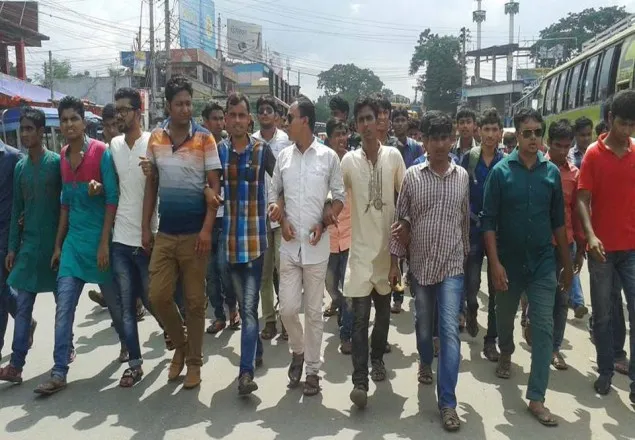 কালীগঞ্জে প্রধানমন্ত্রীর ৭০তম জন্ম দিন উপলক্ষে ছাত্রলীগের আনন্দ মিছিল