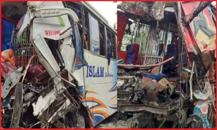 দুই বাসের মুখোমুখি সংঘর্ষ, নিহত বেড়ে ৯
