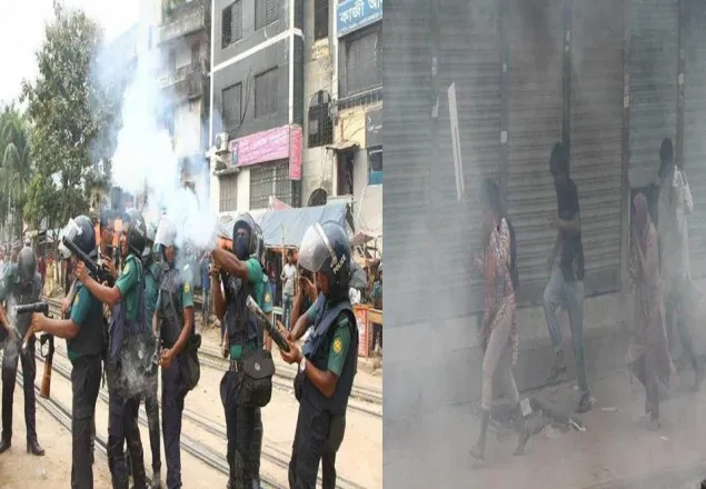 তেল-গ্যাস রক্ষা কমিটি’র মিছিলে পুলিশের বাধা, সংঘর্ষ