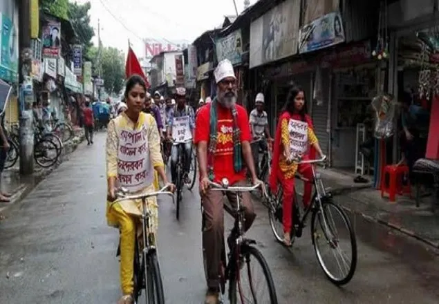 রামপাল প্রকল্প বন্ধে গাইবান্ধায় সাইকেল র‌্যালী