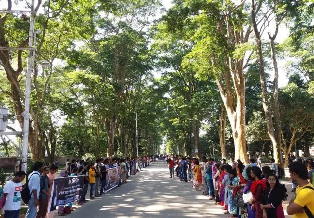 রাবিতে সকল হত্যাকণ্ডের বিচার দাবিতে বিক্ষোভ-সমাবেশ