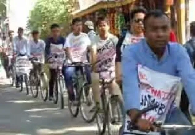 খাগড়াছড়িতে রামপাল চুক্তি বাতিলের দাবিতে সাইকেল র‌্যালি