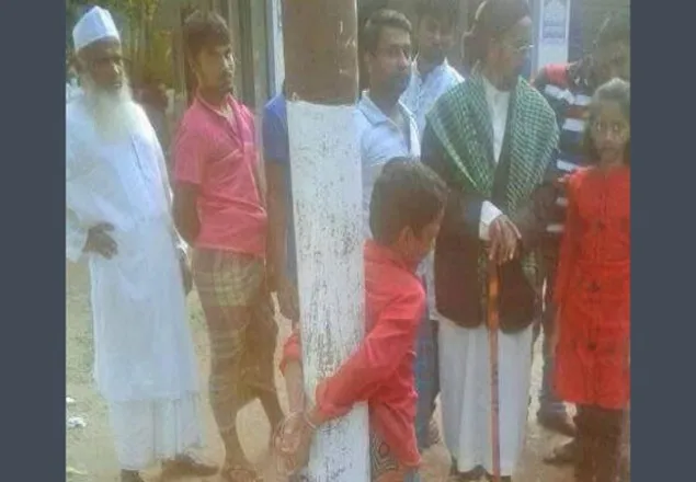 ১১ টাকা পকেটে তোলায় শিশুকে খুঁটিতে বেঁধে নির্যাতন