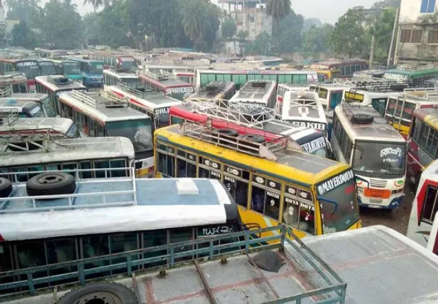 পাবনায় অনির্দিষ্টকালের পরিবহন ধর্মঘট শুরু