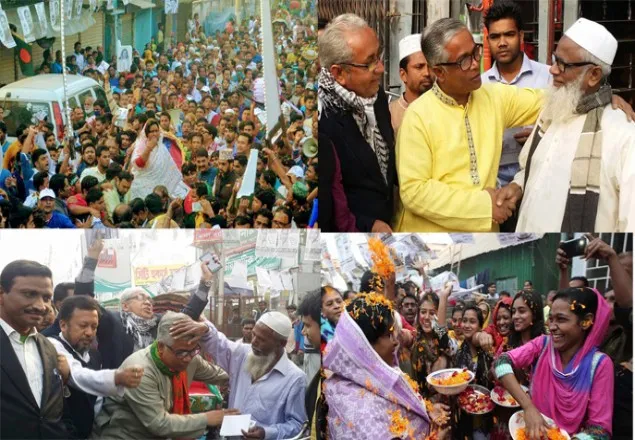প্রার্থী-ভোটার সবাই খুশি মনে ভোট কেন্দ্রে